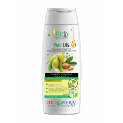 BIO-SHAMPOO OLIVE UND MANDEL ÖL - TROCKENE LEBLOSE BRÜCHIGE HAARE - PFLANZLICHE PFLEGE - 400ML